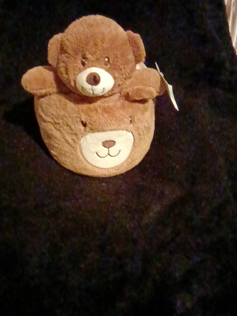 Plush Brown Bear Hand Puppet - Soft Kids Toy